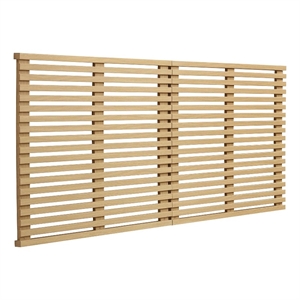 Pemberly Row Wall Mount Wood King Headboard with Mounting Hardware in Oak