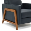 Pemberly Row Top Grain Leather Push Back Recliner - Midnight Blue