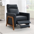 Pemberly Row Top Grain Leather Push Back Recliner - Midnight Blue