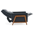 Pemberly Row Top Grain Leather Push Back Recliner - Midnight Blue