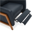 Pemberly Row Top Grain Leather Push Back Recliner - Midnight Blue