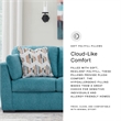 Pemberly Row Contemporary Polyester Upholstered Sofa in Teal