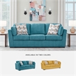 Pemberly Row Contemporary Polyester Upholstered Sofa in Teal