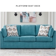 Pemberly Row Contemporary Polyester Upholstered Sofa in Teal