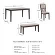 Pemberly Row Brown Dining Table and 4 Chairs and Bench - Set of 6