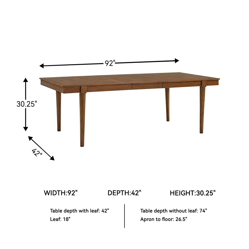 Pemberly Row Modern / Contemporary Brown Dining Extension Table