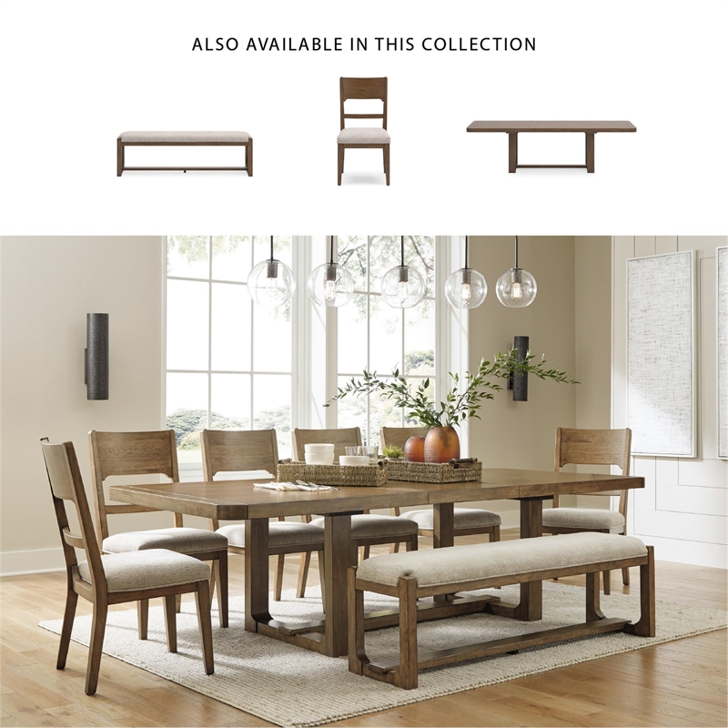 Pemberly Row Contemporary Light Brown Dining Extension Table