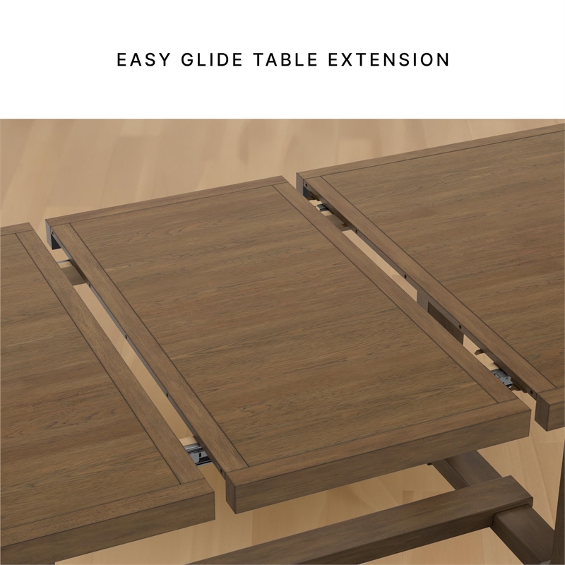 Pemberly Row Contemporary Light Brown Dining Extension Table