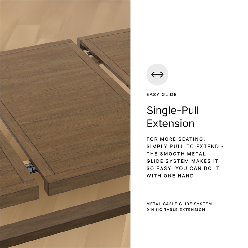 Pemberly Row Contemporary Light Brown Dining Extension Table