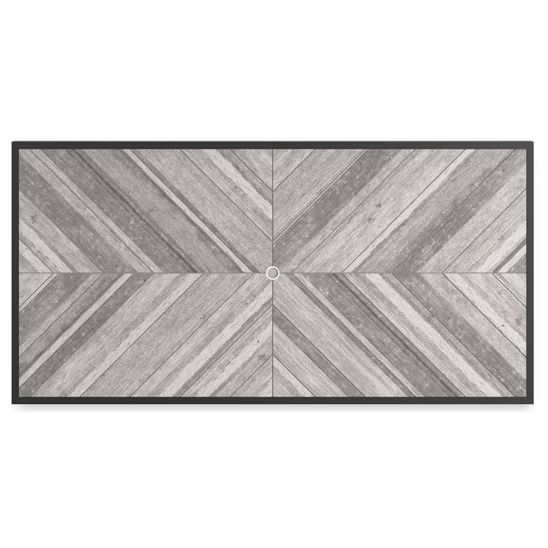 Pemberly Row Outdoor Powder Coated Aluminum Dining Table in Black and Gray