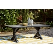 Pemberly Row Outdoor Powder Coated Aluminum Dining Table in Black and Gray