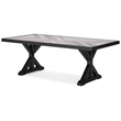 Pemberly Row Outdoor Powder Coated Aluminum Dining Table in Black and Gray