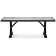 Pemberly Row Outdoor Powder Coated Aluminum Dining Table in Black and Gray