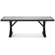 Pemberly Row Outdoor Powder Coated Aluminum Dining Table in Black and Gray