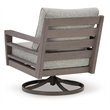 Pemberly Row Gray & Brown Outdoor Swivel Lounge with Cushion