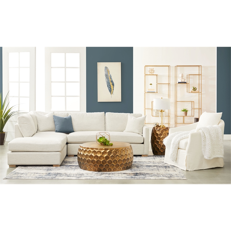 Pemberly Row Modern / Contemporary Fabric Club Chair in Cream