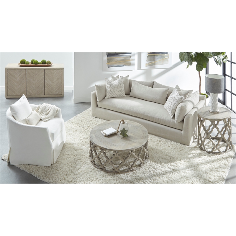 Pemberly Row Modern / Contemporary Fabric Club Chair in Cream