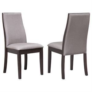 Pemberly Row Modern Upholstered Fabric Dining Chairs in Gray