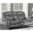 Pemberly Row 3-Piece Upholstered Faux Leather Motion Sofa Set in Gray