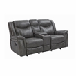 Pemberly Row 3-Piece Upholstered Faux Leather Motion Sofa Set in Gray