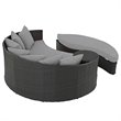 Pemberly Row Aluminum and Rattan Patio Daybed in Canvas/Gray