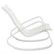 Pemberly Row Modern Mesh Fabric & Aluminum Patio Rocker in White