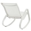 Pemberly Row Modern Mesh Fabric & Aluminum Patio Rocker in White