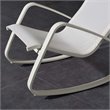 Pemberly Row Modern Mesh Fabric & Aluminum Patio Rocker in White