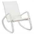 Pemberly Row Modern Mesh Fabric & Aluminum Patio Rocker in White