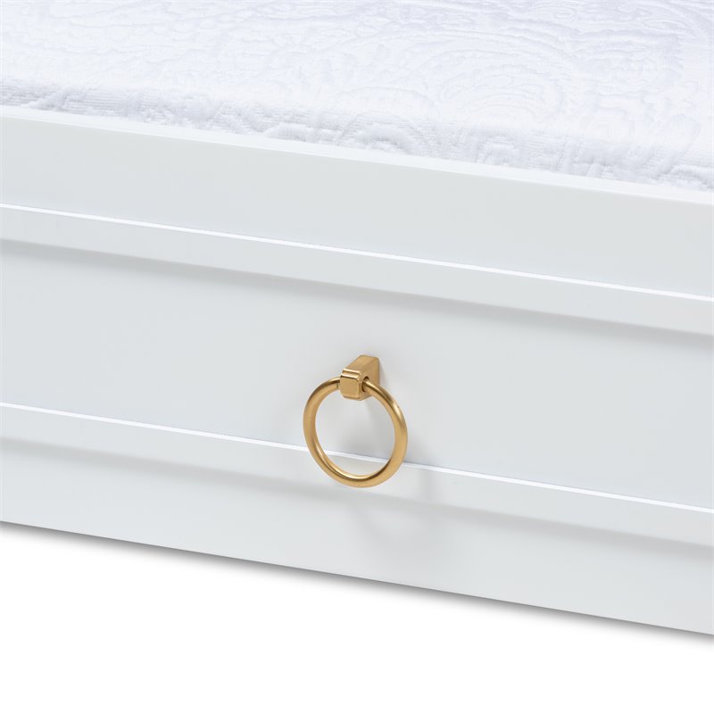 Pemberly Row Modern / Contemporary Twin Size Trundle in White