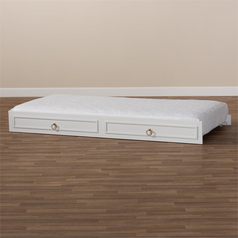 Pemberly Row Modern / Contemporary Twin Size Trundle in White
