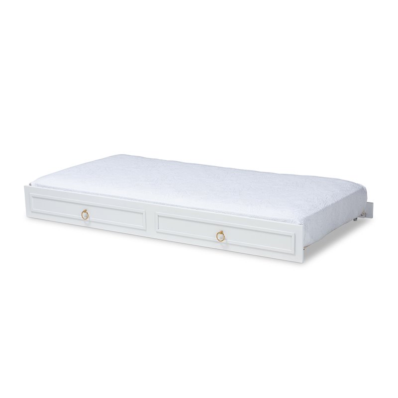 Pemberly Row Modern / Contemporary Twin Size Trundle in White