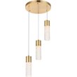 Pemberly Row Modern / Contemporary 3 Light Clear LED Pendant in Gold