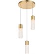Pemberly Row Modern / Contemporary 3 Light Clear LED Pendant in Gold