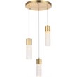 Pemberly Row Modern / Contemporary 3 Light Clear LED Pendant in Gold