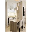 Pemberly Row Modern / Contemporary 3 Light Clear LED Pendant in Gold