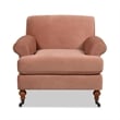 Pemberly Row Modern Accent Arm Chair Metal Casters Peach Orange