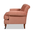 Pemberly Row Modern Accent Arm Chair Metal Casters Peach Orange