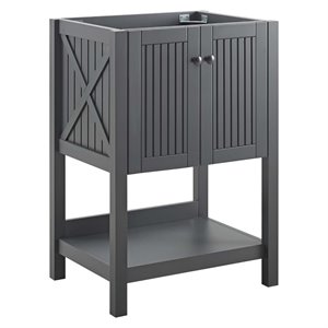 Pemberly Row Soft-Close Doors Modern Wood Bathroom Vanity Cabinet in Gray