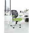Pemberly Row Back Chair with Green Mesh Fabric and Silver Coated Arms and Base