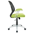 Pemberly Row Back Chair with Green Mesh Fabric and Silver Coated Arms and Base