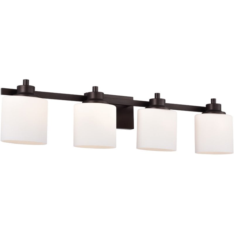 Pemberly Row Contemporary 4 Light Oil Rubbed Bronze Bath Vanity Fixture 33