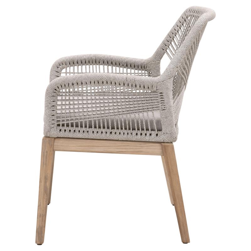 Pemberly Row Modern Fabric Outdoor Arm Chair - Gray (Set of 2)