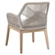 Pemberly Row Modern Fabric Outdoor Arm Chair - Gray (Set of 2)