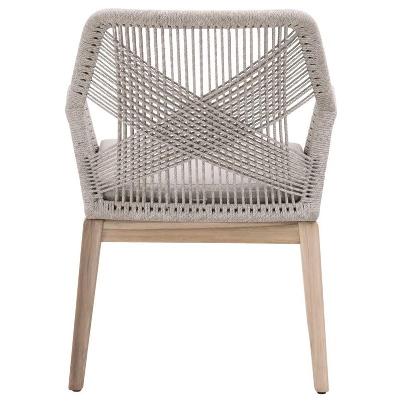 Pemberly Row Modern Fabric Outdoor Arm Chair - Gray (Set of 2)
