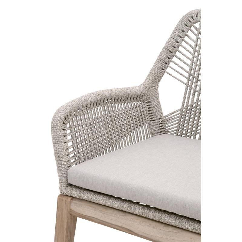 Pemberly Row Modern Fabric Outdoor Arm Chair - Gray (Set of 2)