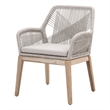 Pemberly Row Modern Fabric Outdoor Arm Chair - Gray (Set of 2)