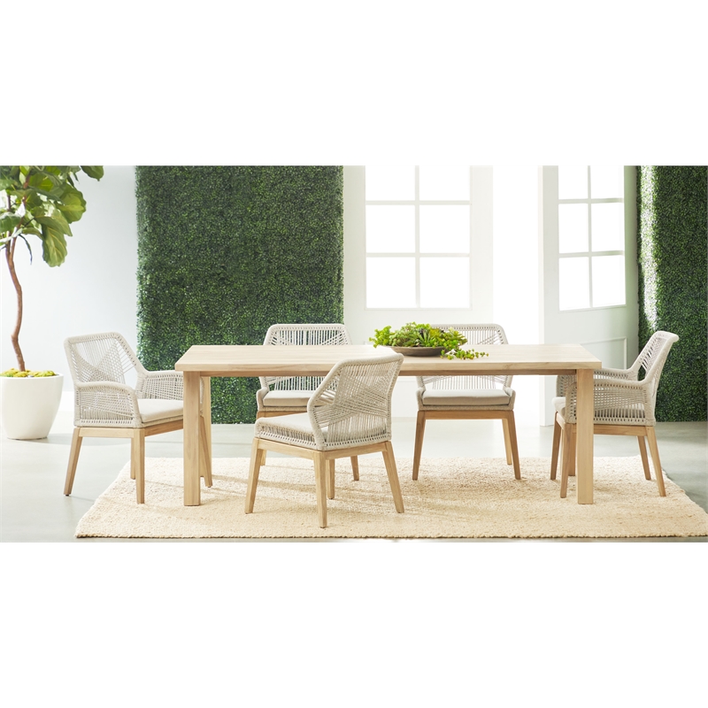 Pemberly Row Modern Fabric Outdoor Arm Chair - Gray (Set of 2)