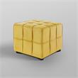 Pemberly Row Modern Ottomans Yellow Velvet Upholstered Piping Trim