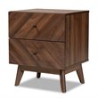 Pemberly Row Modern Walnut Brown Finished Wood 2-Drawer Nightstand